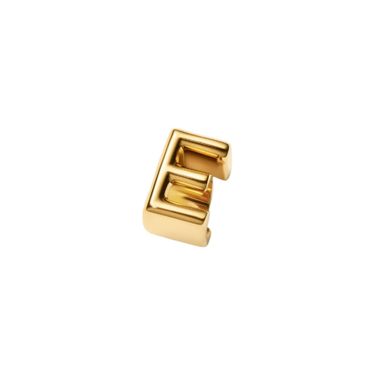 Charm Pandora in argento lettera E piccola placcata oro 14k MISURA UNICA