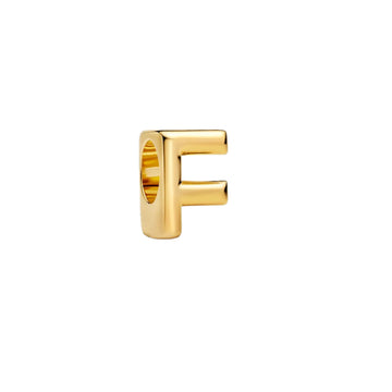 Charm Pandora in argento lettera F piccola placcata oro 14k MISURA UNICA