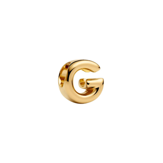 Charm Pandora in argento lettera G piccola placcata oro 14k MISURA UNICA