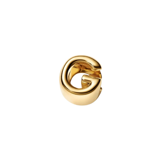 Charm Pandora in argento lettera G piccola placcata oro 14k MISURA UNICA