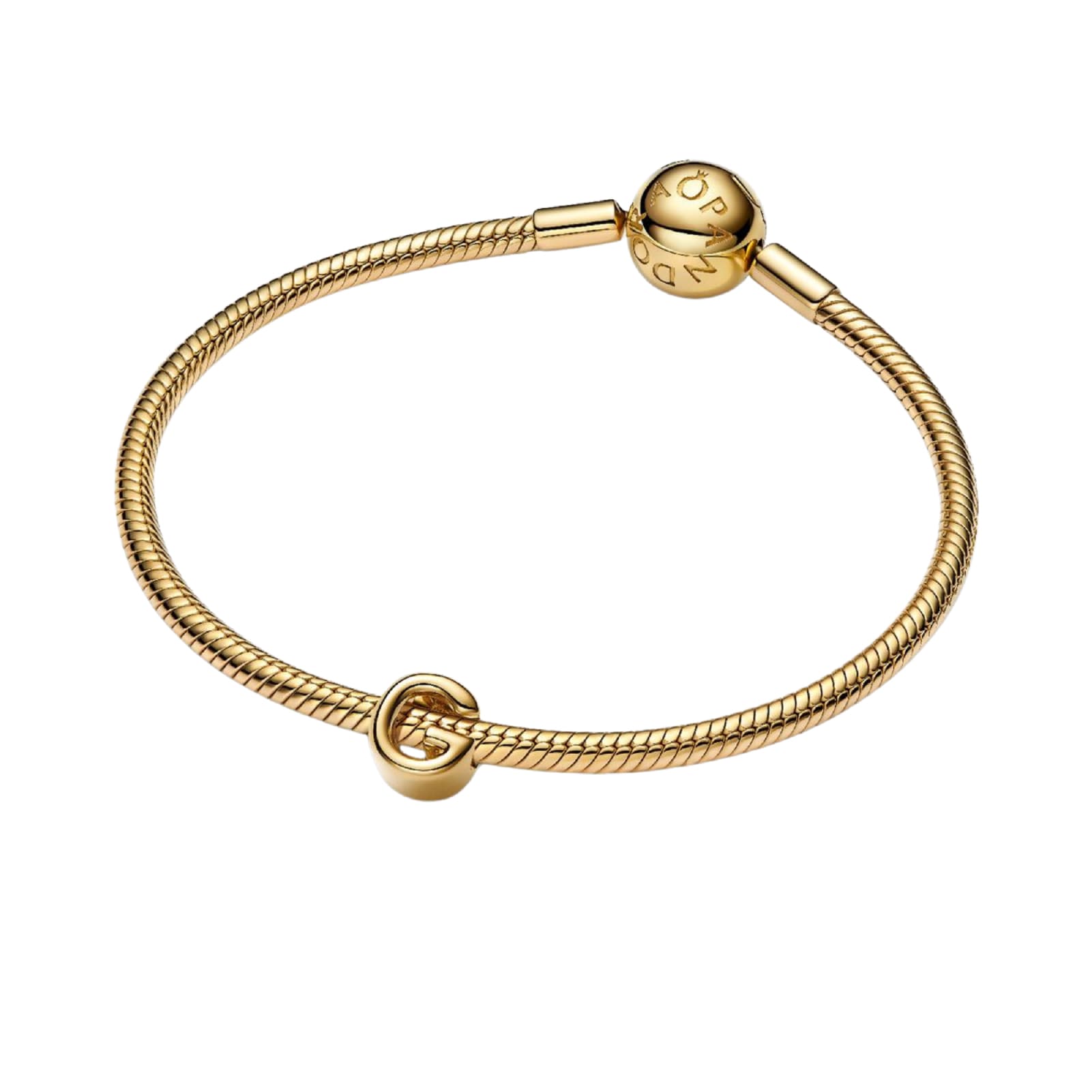 Charm Pandora in argento lettera G piccola placcata oro 14k MISURA UNICA