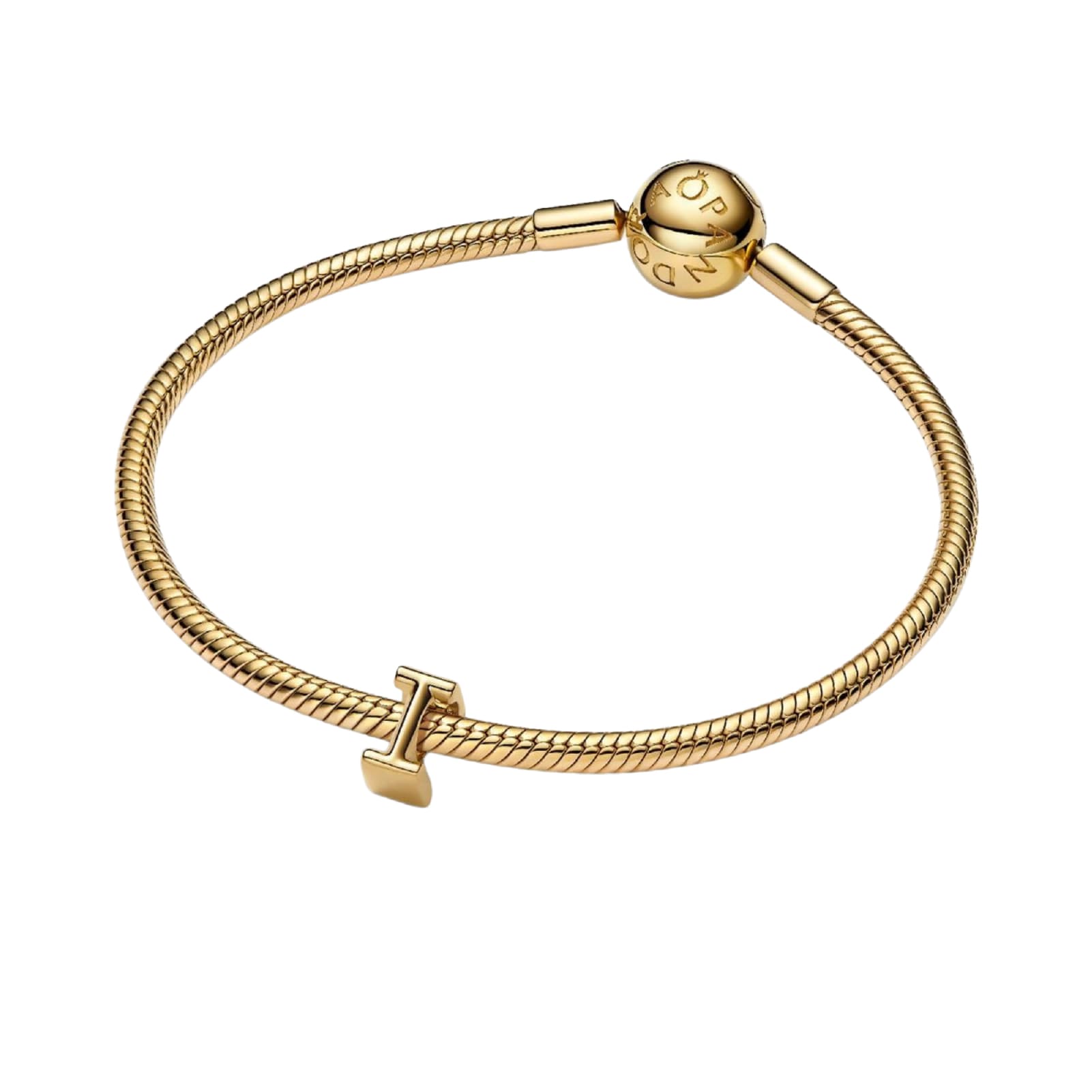 Charm Pandora in argento lettera I piccola placcata oro 14k MISURA UNICA