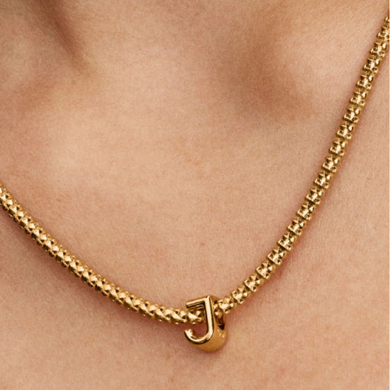 Charm Pandora in argento lettera J piccola placcata oro 14k MISURA UNICA
