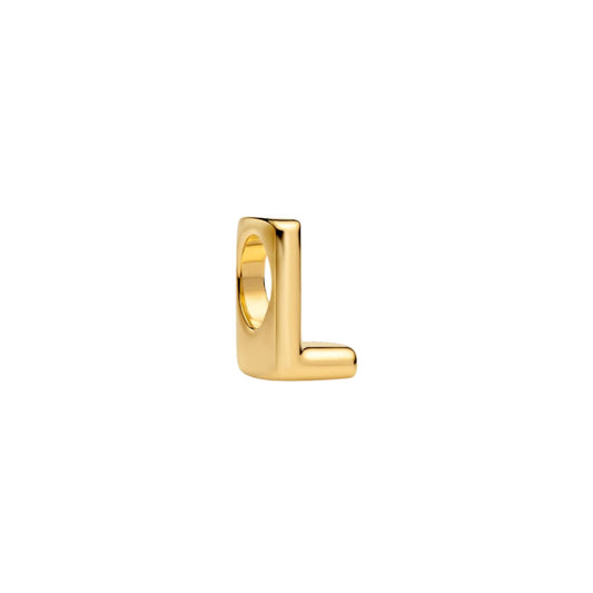 Charm Pandora in argento lettera L piccola placcata oro 14k MISURA UNICA