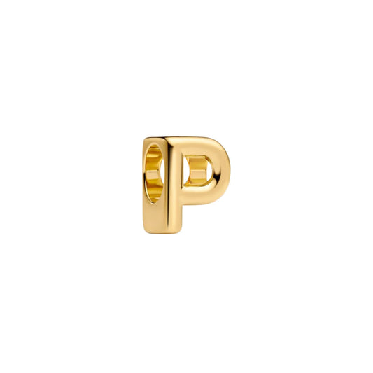 Charm Pandora in argento lettera P piccola placcata oro 14k MISURA UNICA