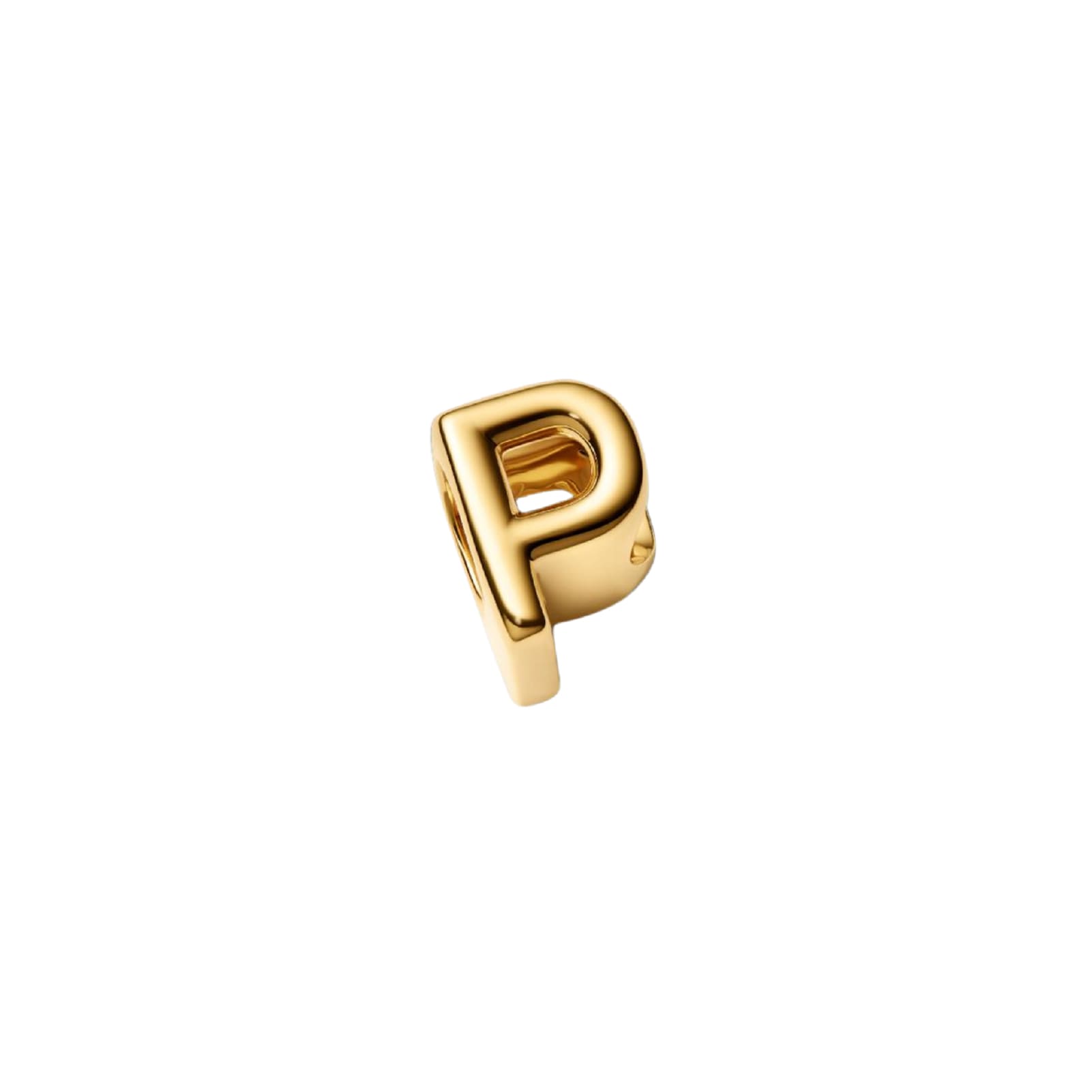 Charm Pandora in argento lettera P piccola placcata oro 14k MISURA UNICA