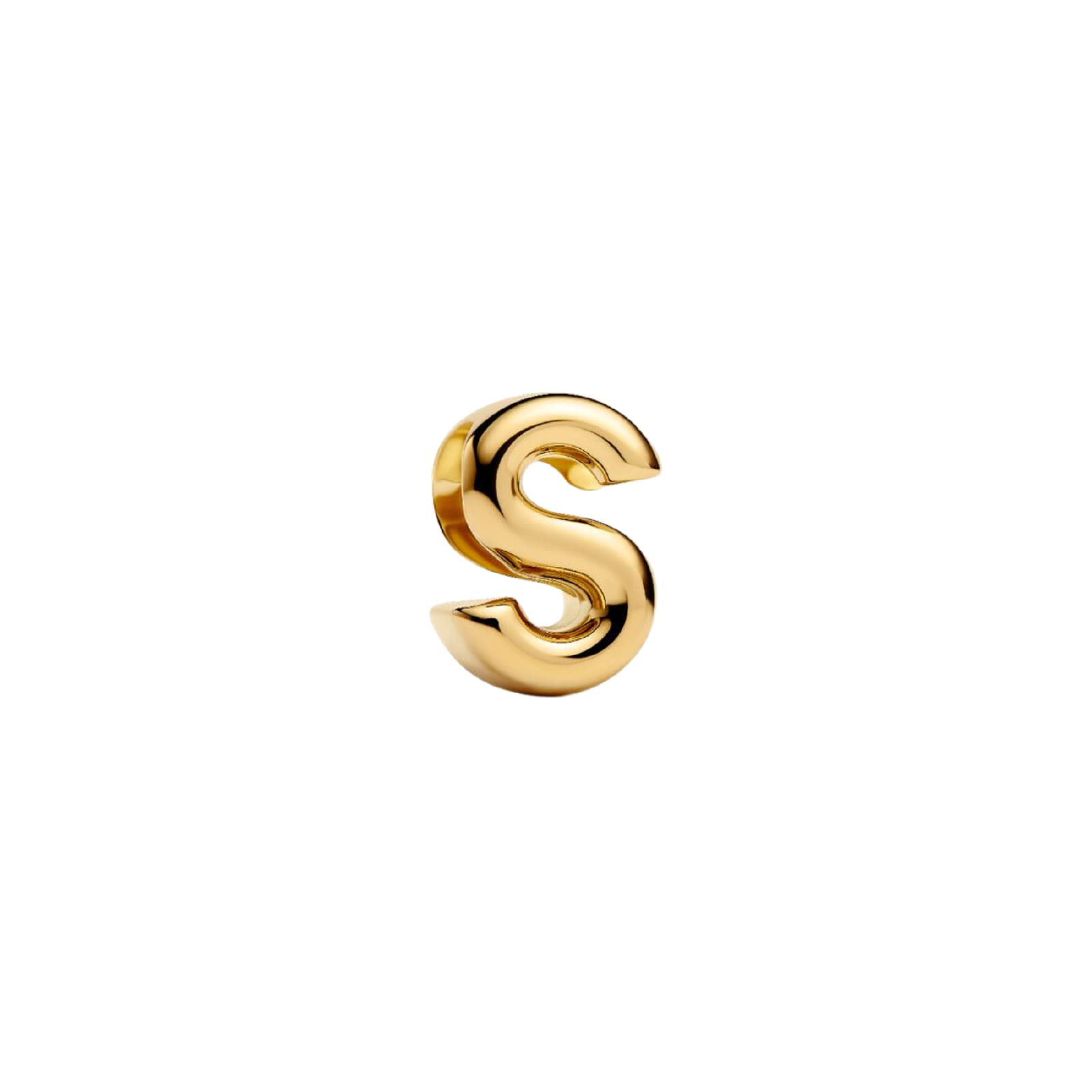 Charm Pandora in argento lettera S piccola placcata oro 14k MISURA UNICA