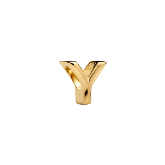 Charm Pandora in argento lettera Y piccola placcata oro 14k MISURA UNICA