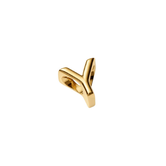 Charm Pandora in argento lettera Y piccola placcata oro 14k MISURA UNICA