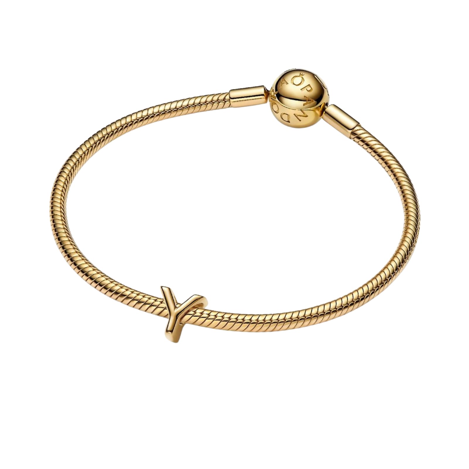 Charm Pandora in argento lettera Y piccola placcata oro 14k MISURA UNICA