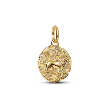 Charm pendente Pandora in argento dorato medaglione leone MISURA UNICA