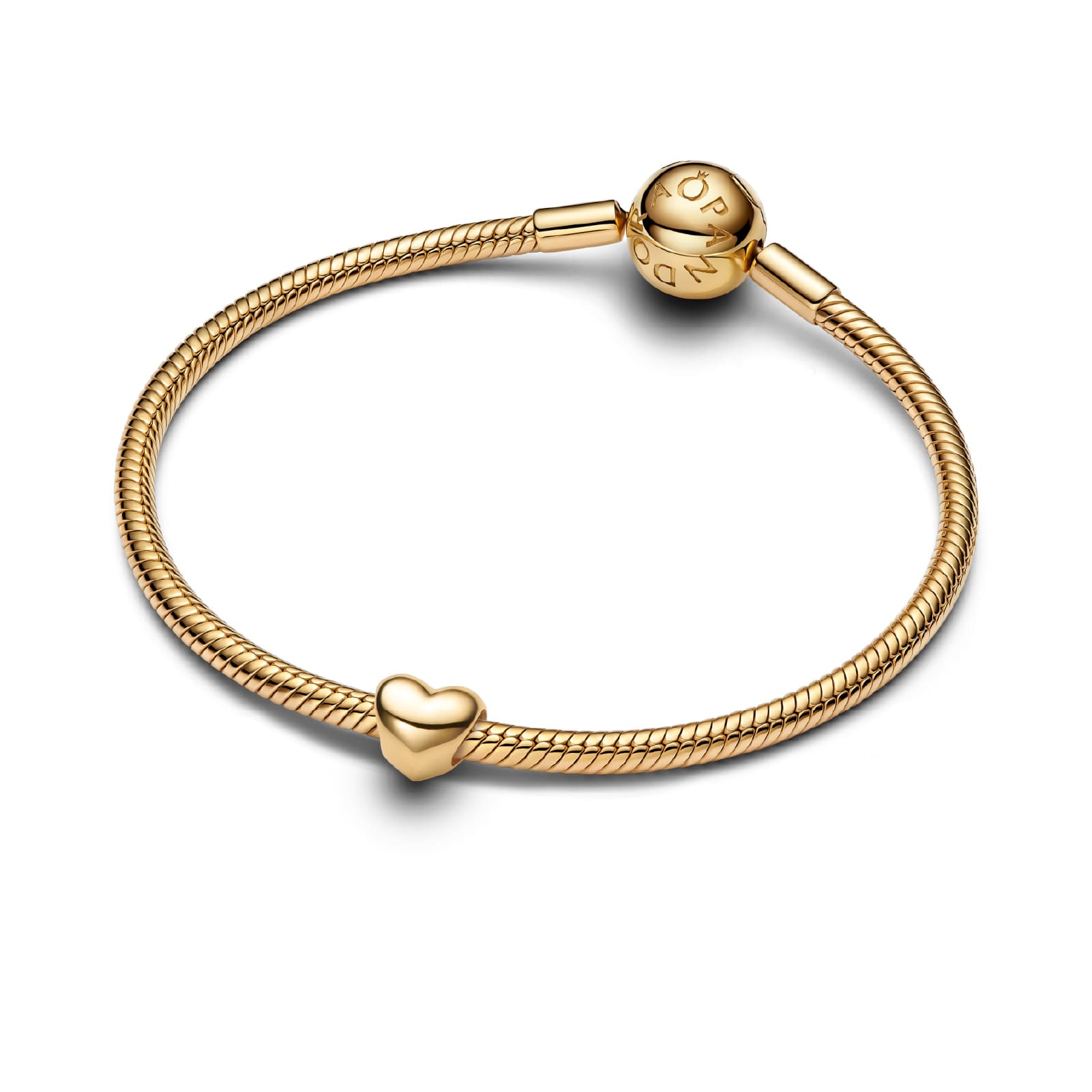 Charm cuore piccolo Pandora da incidere in argento dorato MISURA UNICA
