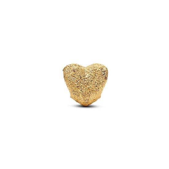 Charm cuore piccolo Pandora diamantato in argento dorato MISURA UNICA