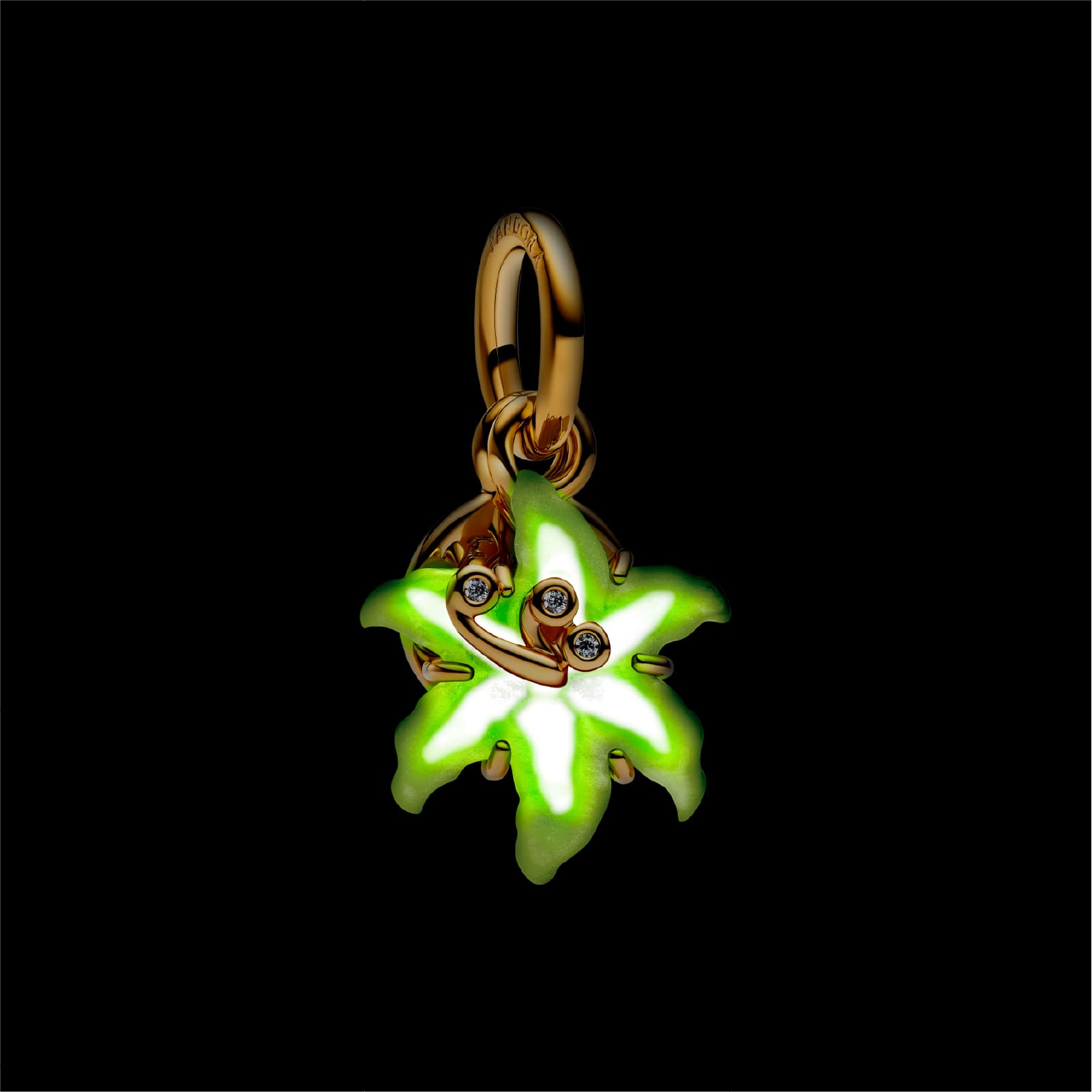 Charm Pandora in argento dorato Disney Rapunzel fiore magico MISURA UNICA