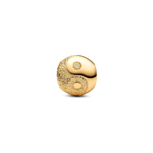 Mini Charm Yin & Yang Pandora diamantato in argento dorato MISURA UNICA