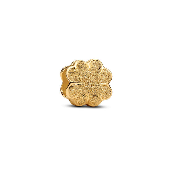 Mini Charm Pandora quadrifoglio diamantato in argento dorato MISURA UNICA