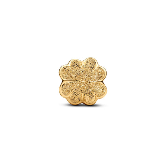 Mini Charm Pandora quadrifoglio diamantato in argento dorato MISURA UNICA