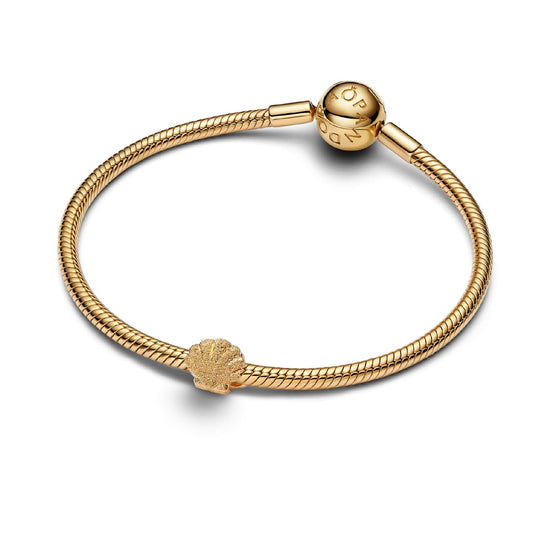 Mini Charm Pandora conchiglia effetto diamantato argento oro MISURA UNICA