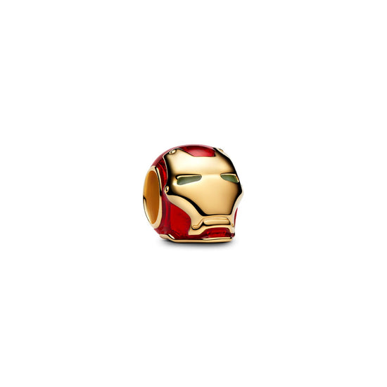 Charm Pandora Marvel Elmo Iron Man in argento dorato e smalto MISURA UNICA