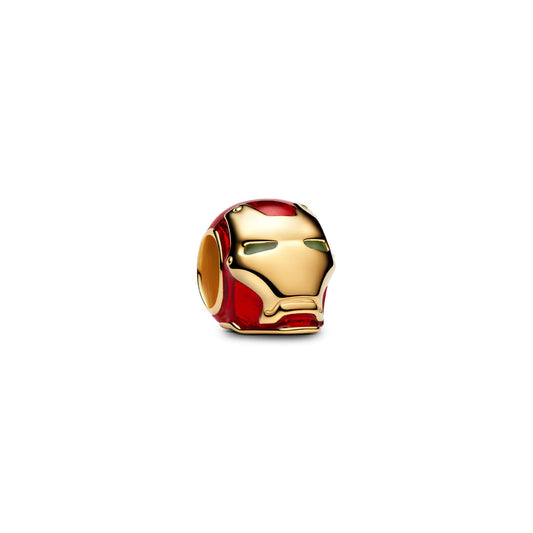 Charm Pandora Marvel Elmo Iron Man in argento dorato e smalto MISURA UNICA
