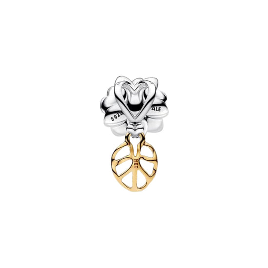 Charm Pandora Disney Tiana in argento e oro con fiore MISURA UNICA