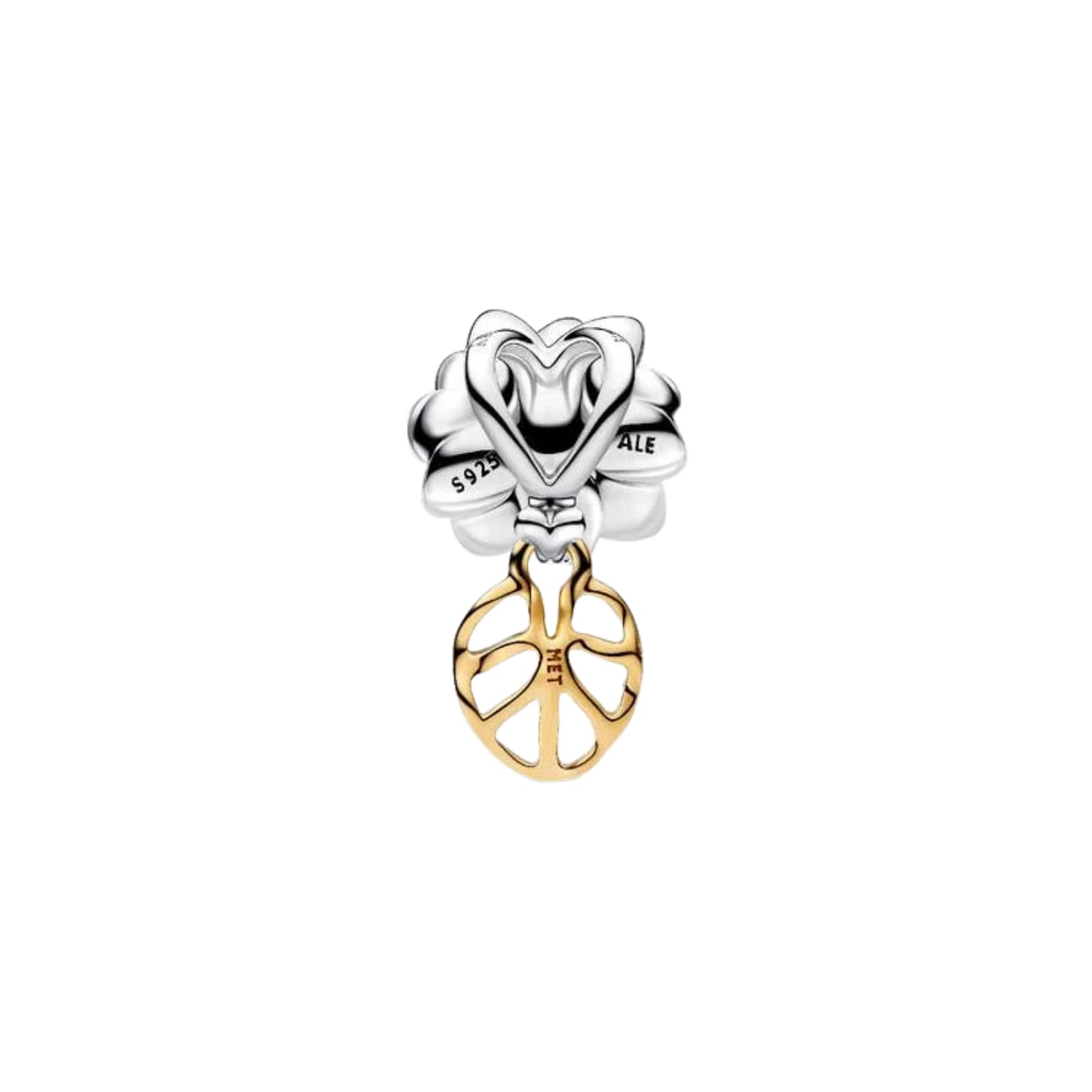 Charm Pandora Disney Tiana in argento e oro con fiore MISURA UNICA
