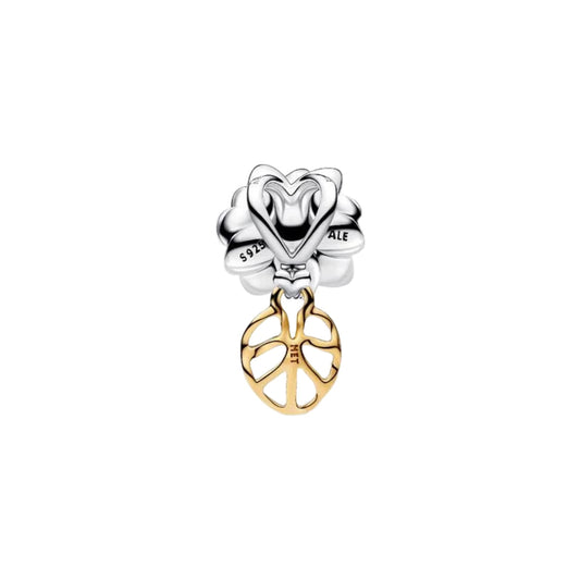 Charm Pandora Disney Tiana in argento e oro con fiore MISURA UNICA
