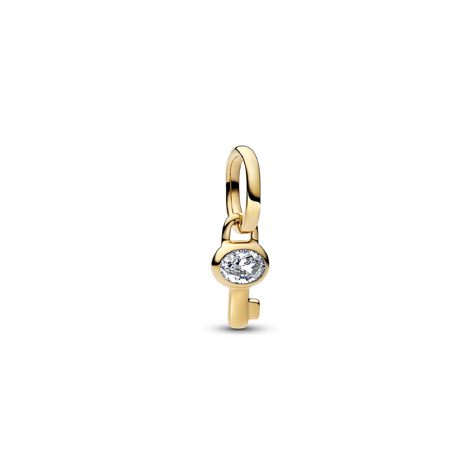 Charm Pandora Mini placcatura oro a forma chiave con zirconi MISURA UNICA