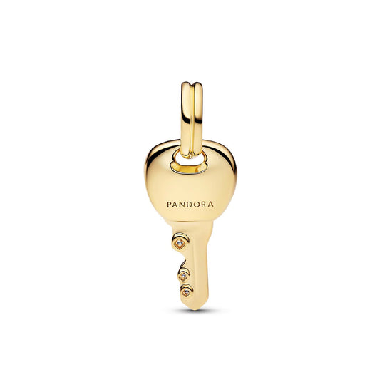 Charm pendente Pandora placcato oro 14k  forma di chiave MISURA UNICA