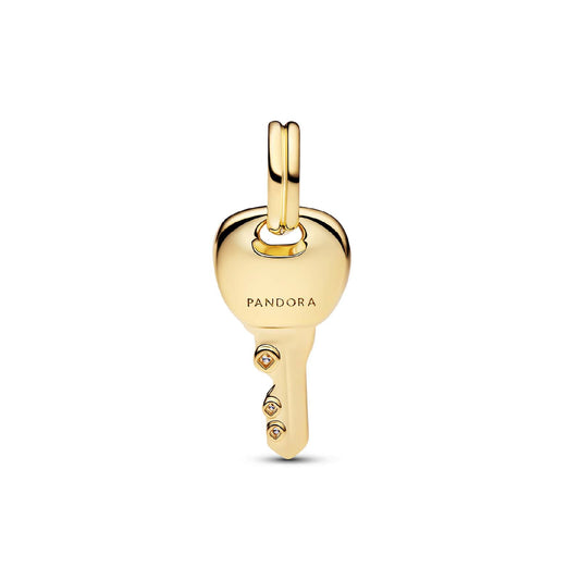 Charm pendente Pandora placcato oro 14k  forma di chiave MISURA UNICA