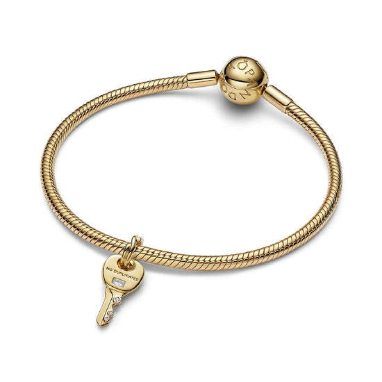 Charm pendente Pandora placcato oro 14k  forma di chiave MISURA UNICA