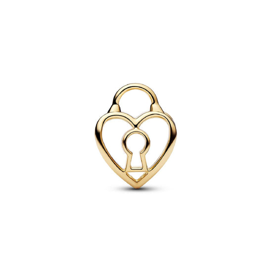 Charm Pandora Openwork placcato oro con lucchetto cuore MISURA UNICA
