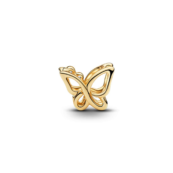 Charm Pandora Openwork in argento placcato oro 14kt farfalla MISURA UNICA