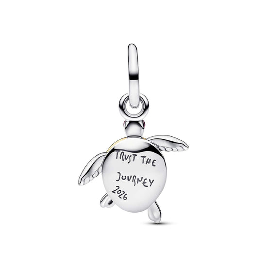 Charm pendente Pandora con tartaruga marina rosa e diamante MISURA UNICA