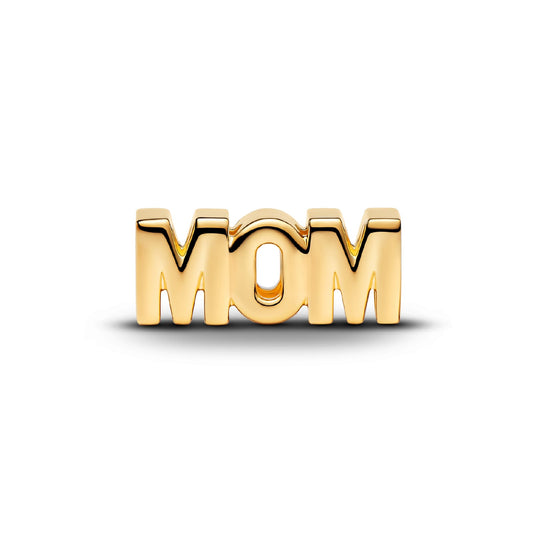 Charm Pandora MOM in argento placcato oro 14kt con zirconi MISURA UNICA