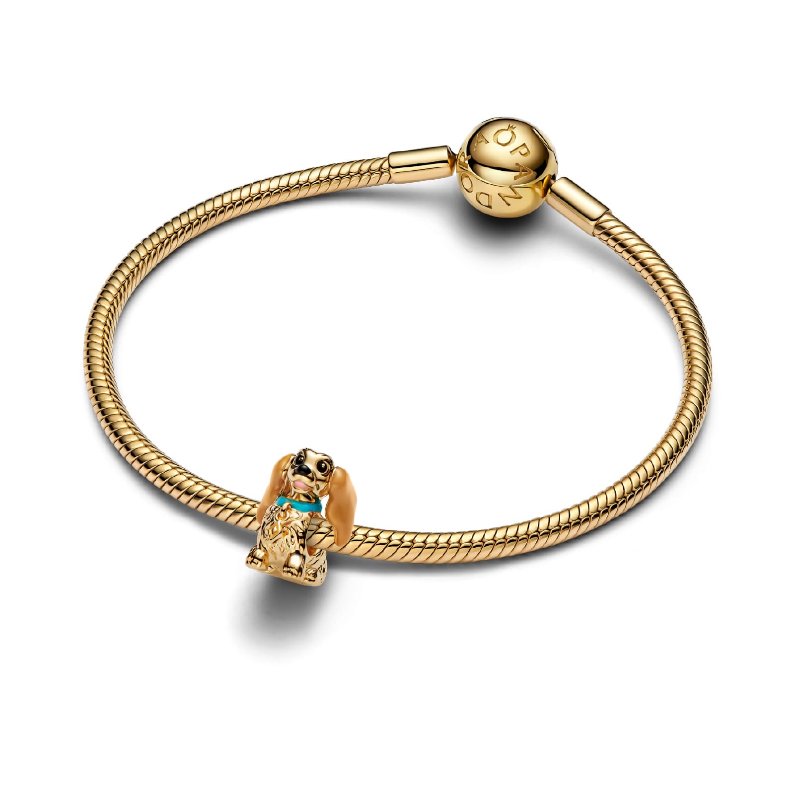 Charm Pandora Disney Lilli e il Vagabondo in argento con Lilli MISURA UNICA