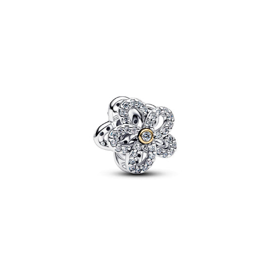 Charm Pandora Openwork in argento fiore pavè di zirconi MISURA UNICA