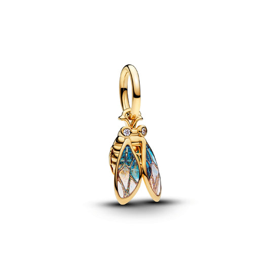 Charm pendente Pandora in argento placcato oro 14kt cicala MISURA UNICA