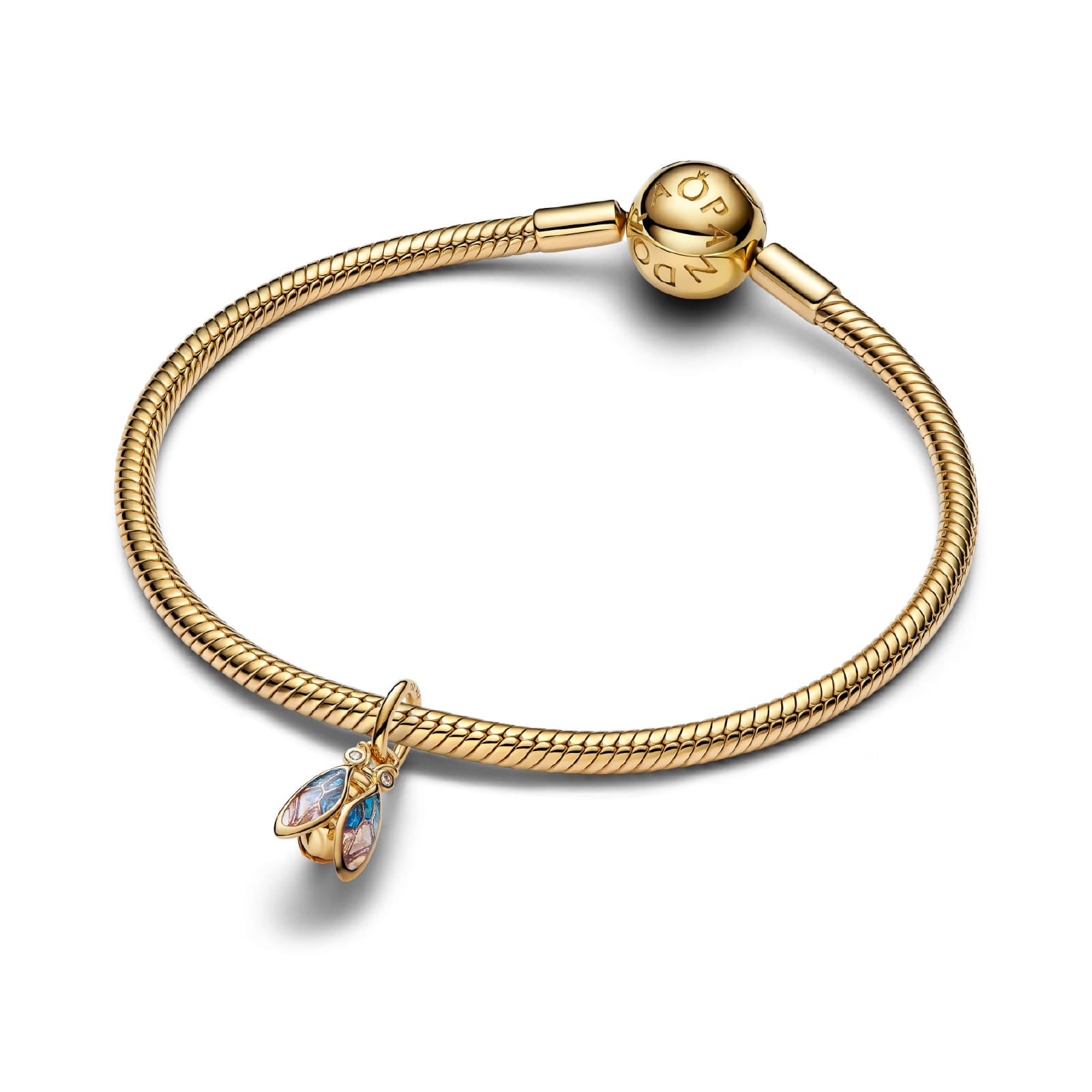 Charm pendente Pandora in argento placcato oro 14kt cicala MISURA UNICA