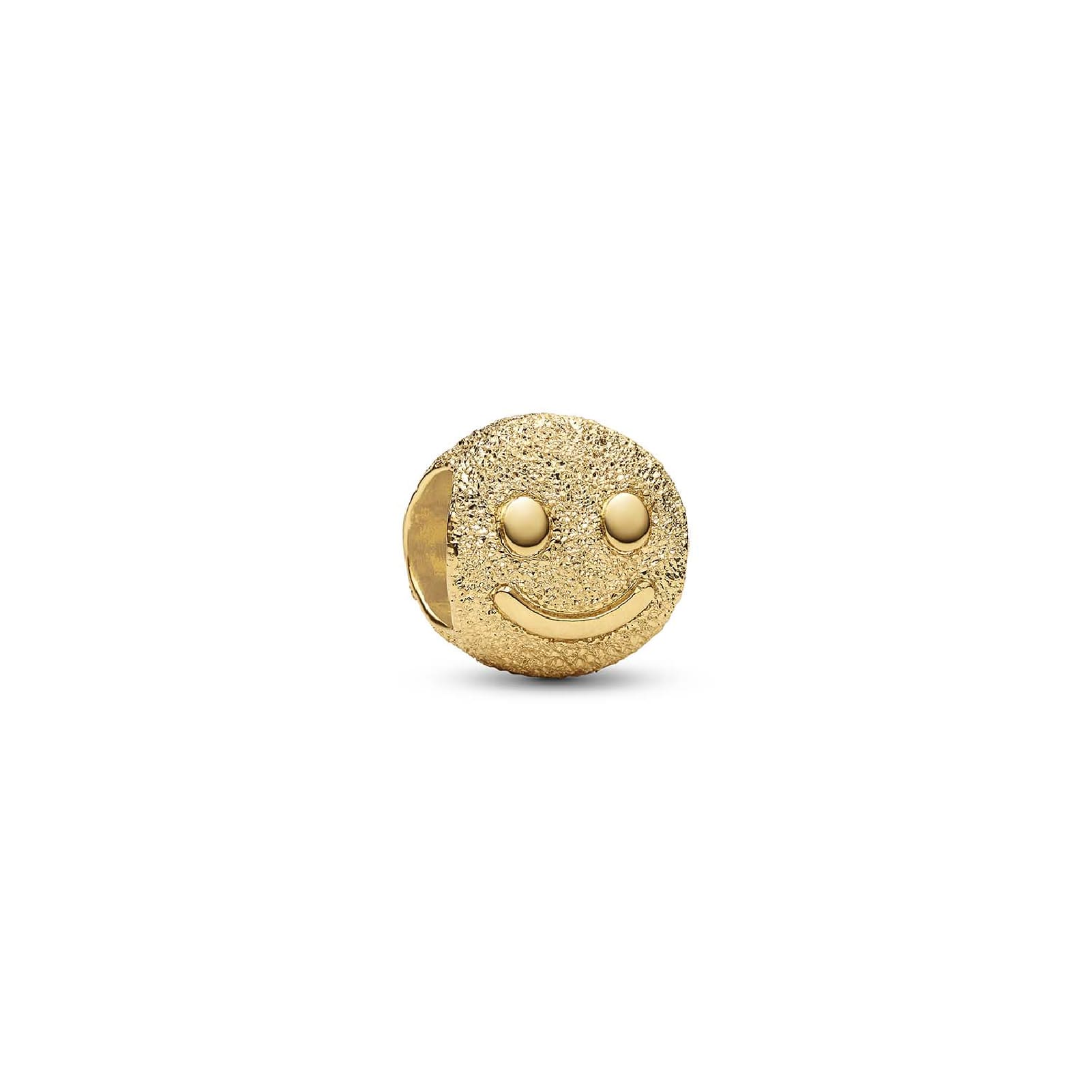 Charm Pandora Mini placcato oro forma di smile diamantato MISURA UNICA
