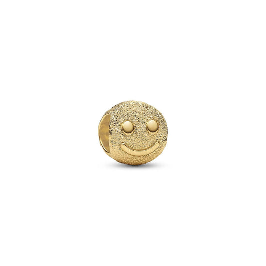 Charm Pandora Mini placcato oro forma di smile diamantato MISURA UNICA
