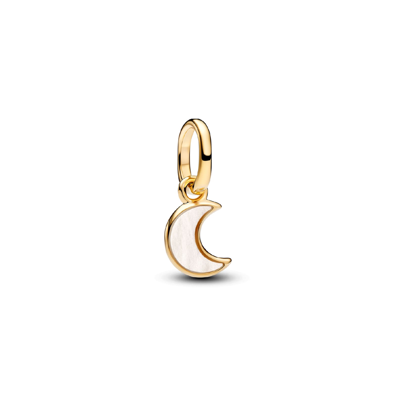 Charm pendente Pandora in argento dorato con luna madreperla MISURA UNICA