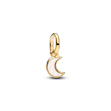 Charm pendente Pandora in argento dorato con luna madreperla MISURA UNICA