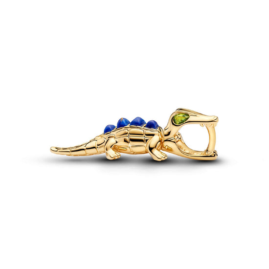 Charm coccodrillo Pandora in argento dotato con lapislazzuli MISURA UNICA