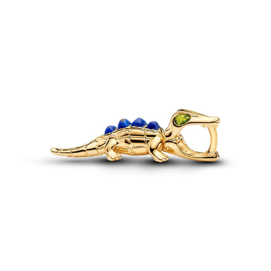 Charm coccodrillo Pandora in argento dotato con lapislazzuli MISURA UNICA