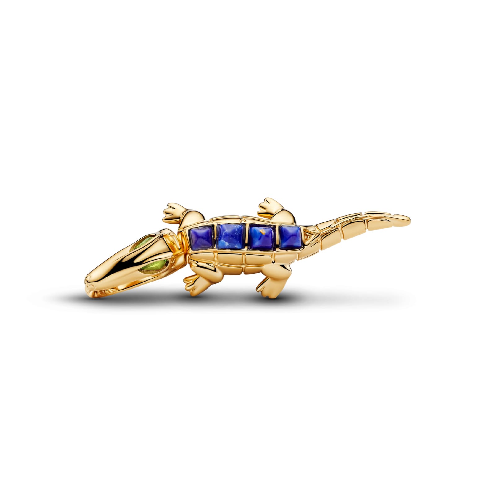 Charm coccodrillo Pandora in argento dotato con lapislazzuli MISURA UNICA