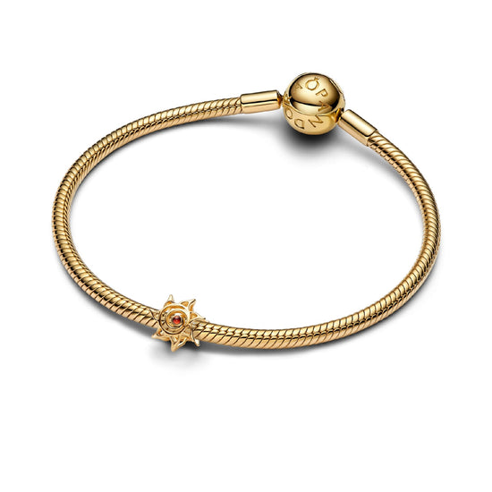 Charm Pandora Openwork Sole in lega metallica oro cristallo MISURA UNICA