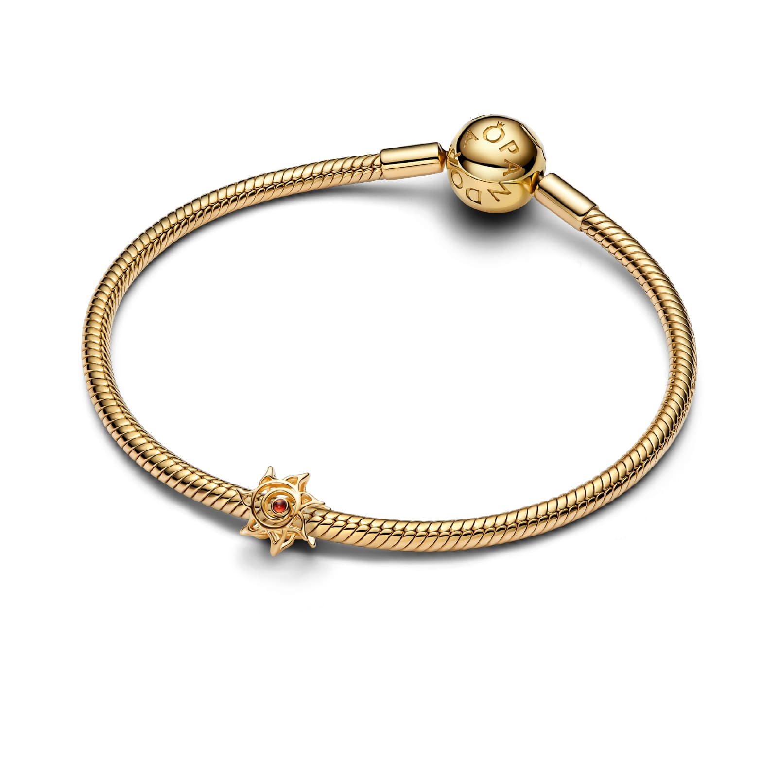 Charm Pandora Openwork Sole in lega metallica oro cristallo MISURA UNICA
