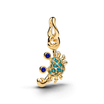 Charm pendente Pandora in lega metallica oro granchio MISURA UNICA