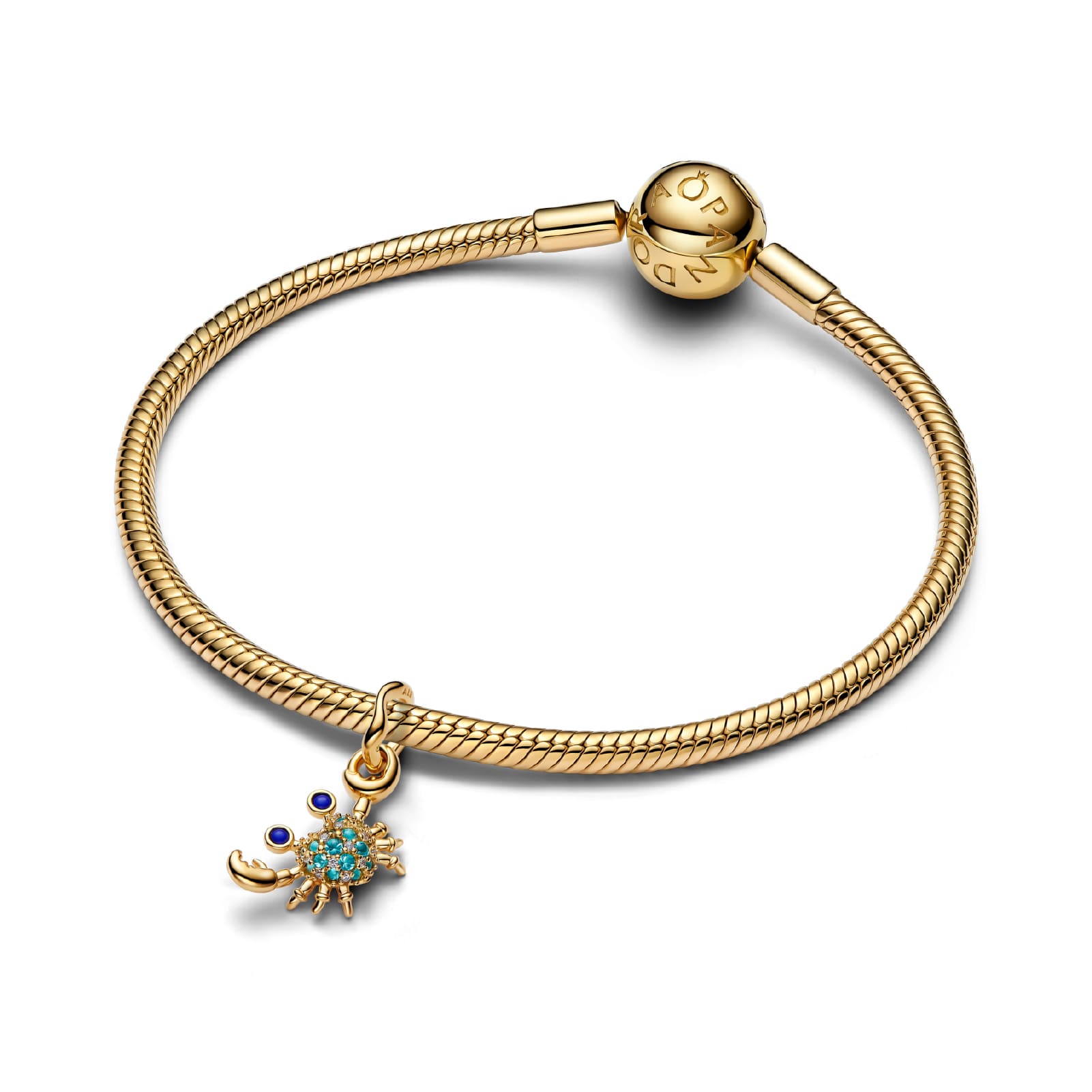 Charm pendente Pandora in lega metallica oro granchio MISURA UNICA